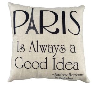 Audrey Hepburn Paris Pillow